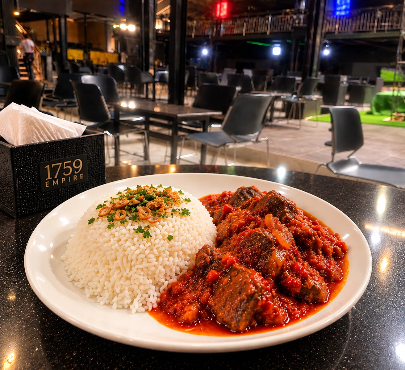 Pepper chicken and Nigerian sides